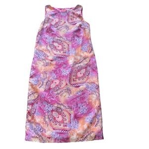 Vintage‎ Brownstone Studio Women's Boho Paisley Floral Midi Dress Pink Size 14